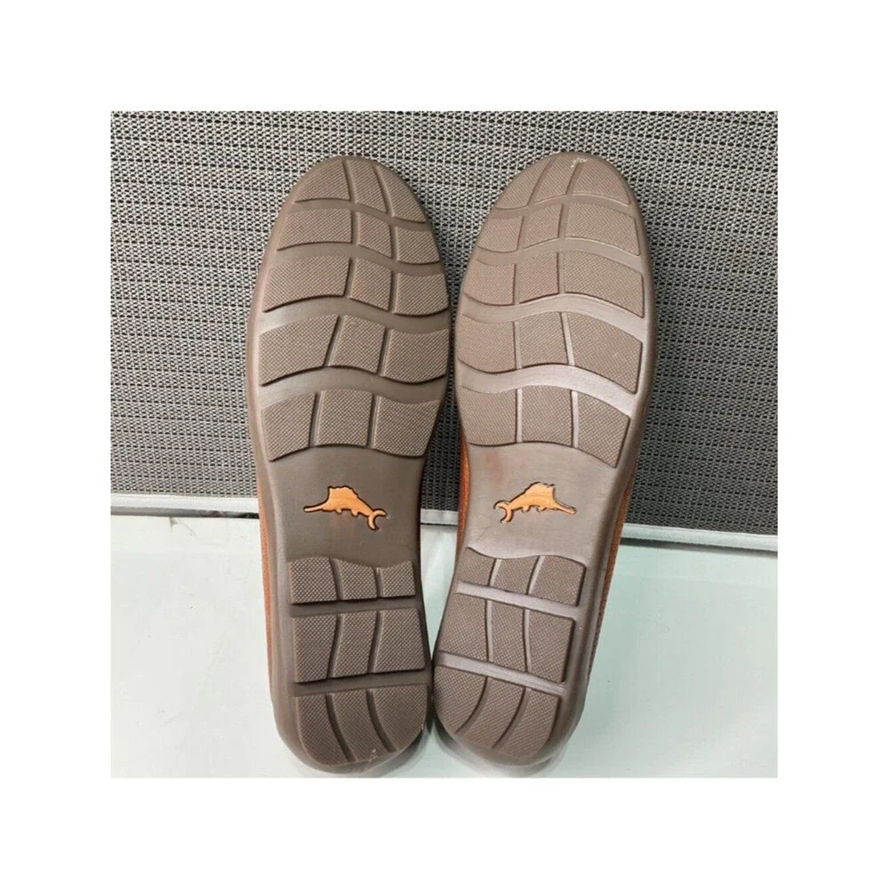 Tommy Bahama Men's Brown Perforated Leather Loafers Size 9.5W Made In India